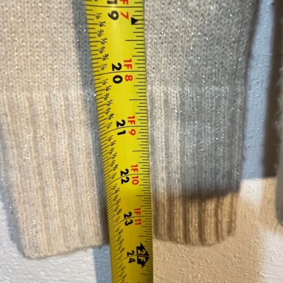 Banana Republic White Sparkle Knit Sweater Italian Yarn Women's M - Picture 6 of 9